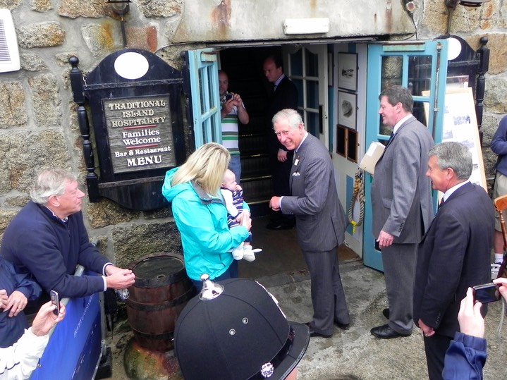 Prince Charles and Camilla visiting the Isles of Scilly in July 1012.
